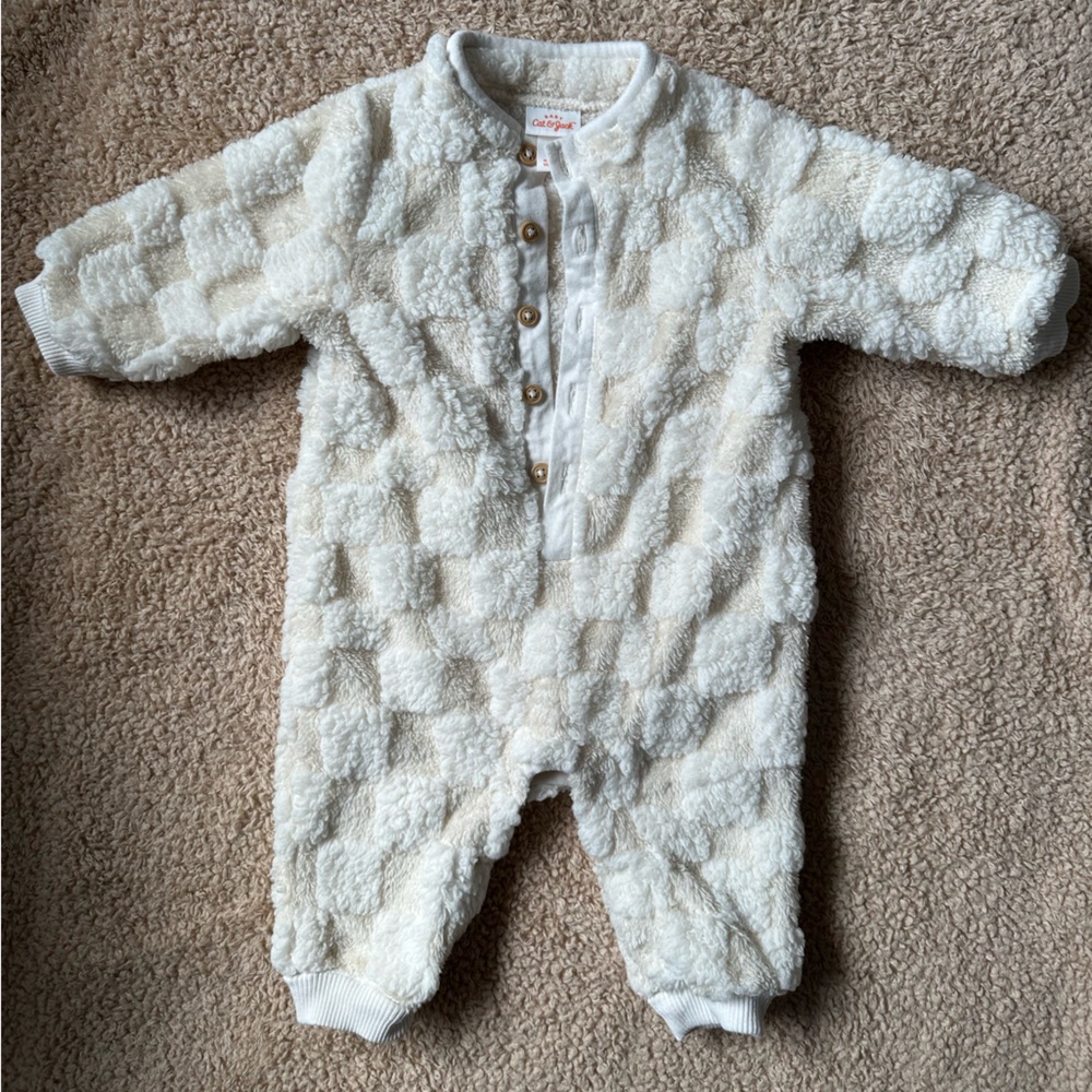 Cozy Cream Button-Up Baby Onesie